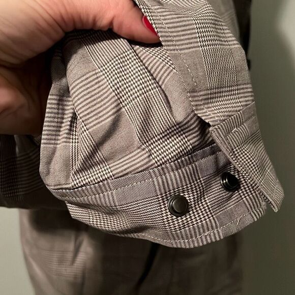 H&M Men's Gray Full Zip Plaid Lightweight Lined Bomber Jacket Size 36R NWT - Picture 8 of 13